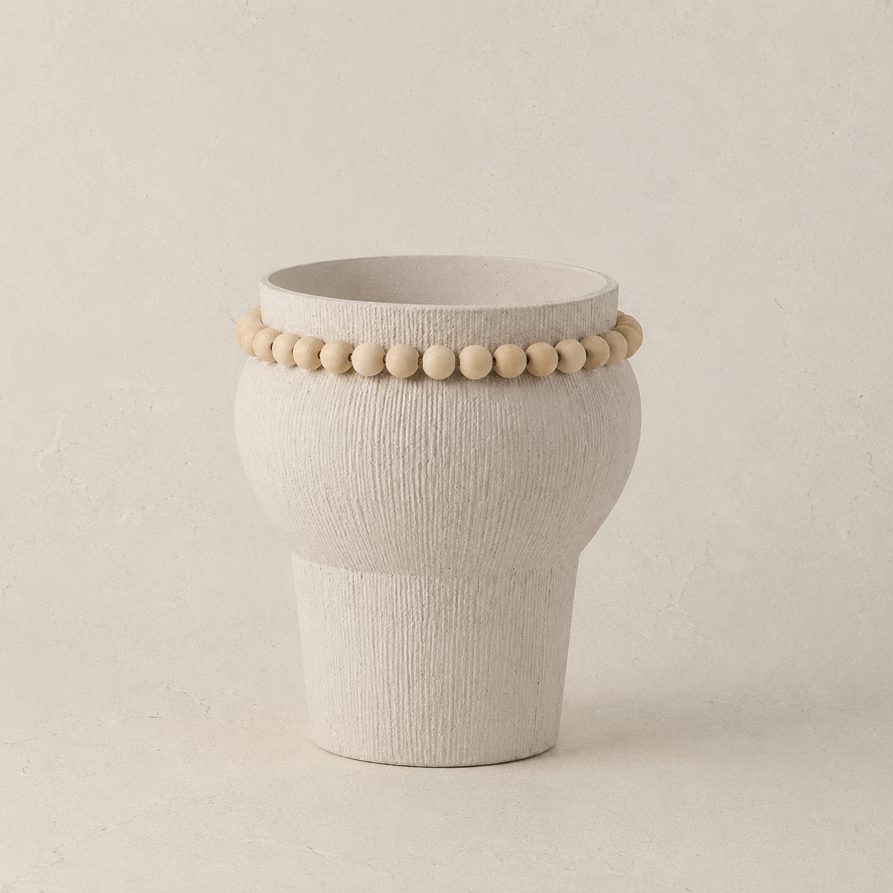 Beige Textured Flower Vase