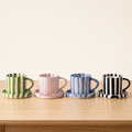 Striped Mugs For Drinking Coffe and Tea