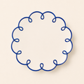  blue plate on a beige background
